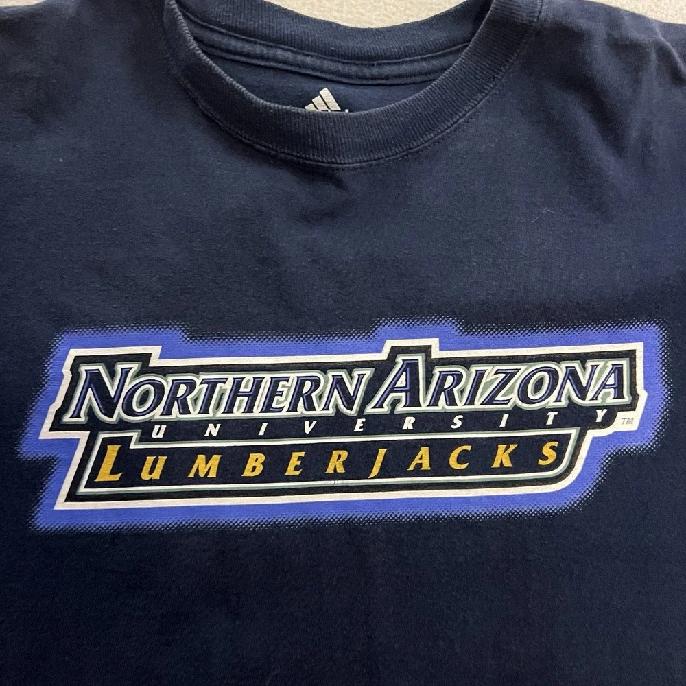 Northern Arizona Lumberjacks Adidas T-Shirt Men's Size Large Blue Tee NCAA